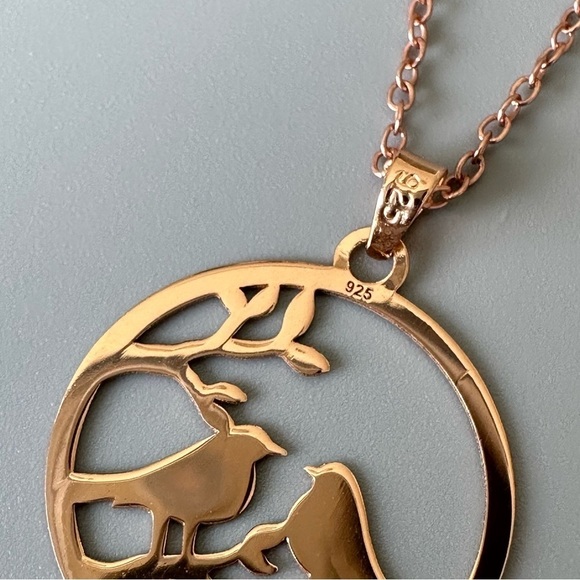 Rose Gold Love Birds Necklace - Picture 5 of 8